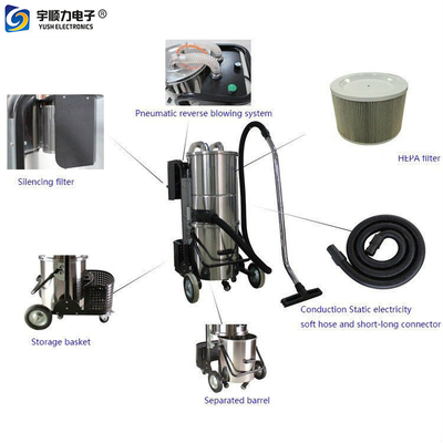 60L High Efficiency Filter Industrial Wet Dry Vacuum Cleaners With Air Compression