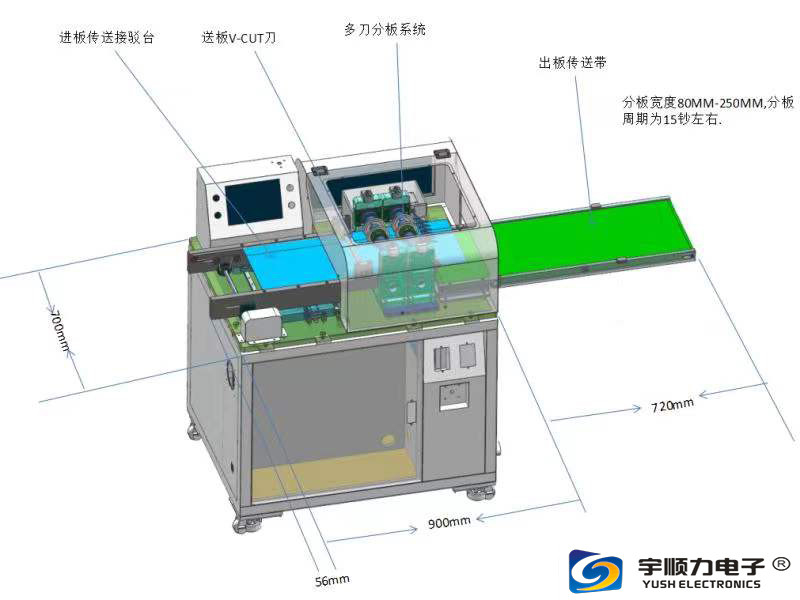 Computer Screen Control Aluminum Plate PCB Depaneling Machine With 0.25 mm V Groove